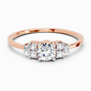 Sparkles Lab Grown Diamond 0.38 Carat Round Shape Cluster Ring| 14K Rose Gold