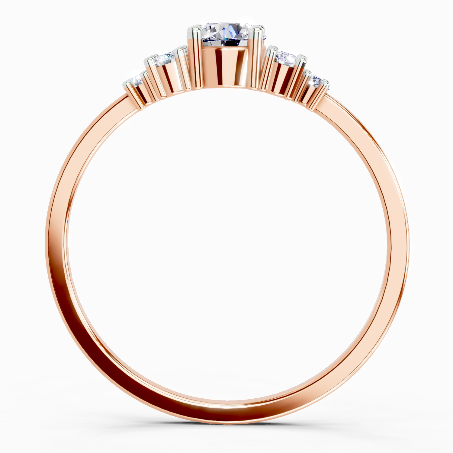 Sparkles Lab Grown Diamond 0.38 Carat Round Shape Cluster Ring| 14K Rose Gold