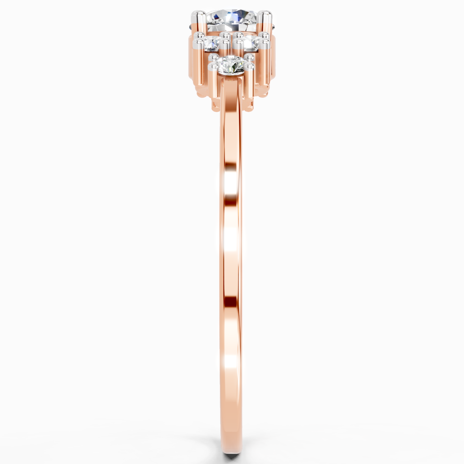 Sparkles Lab Grown Diamond 0.38 Carat Round Shape Cluster Ring| 14K Rose Gold