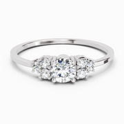 Sparkles Lab Grown Diamond 0.38 Carat Round Shape Cluster Ring| 14K White Gold