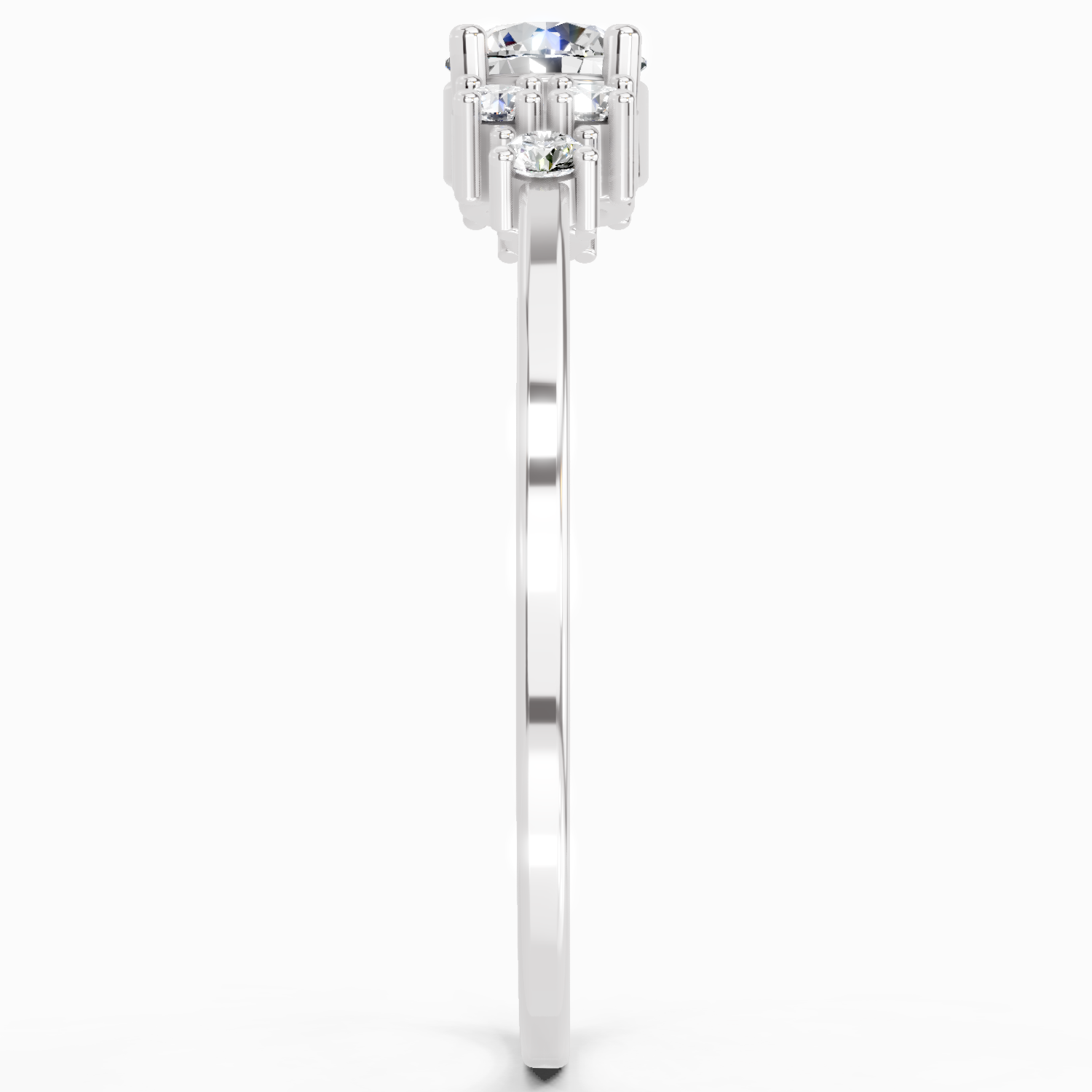 Sparkles Lab Grown Diamond 0.38 Carat Round Shape Cluster Ring| 14K White Gold