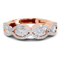 1.64 Carat Oval Shape Halo Wave Engagement Ring | 14K Rose Gold