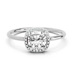 1.37 Ct Cushion Halo Ring | 14K White Gold