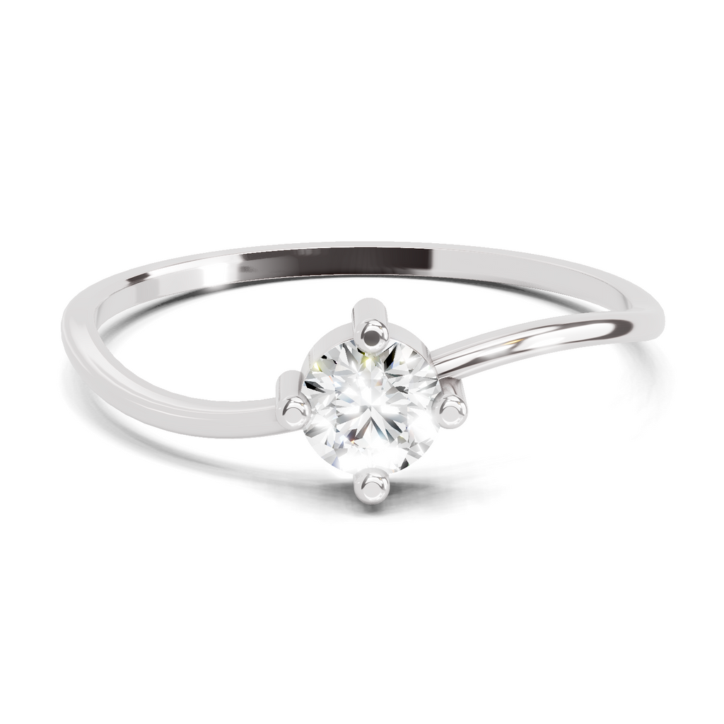 0.25 Carat Solitaire Lab Grown Diamond Ring In 14K Gold