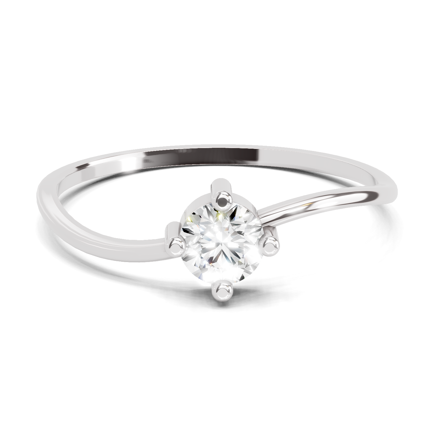 0.25 Carat Solitaire Lab Grown Diamond Ring In 14K Gold