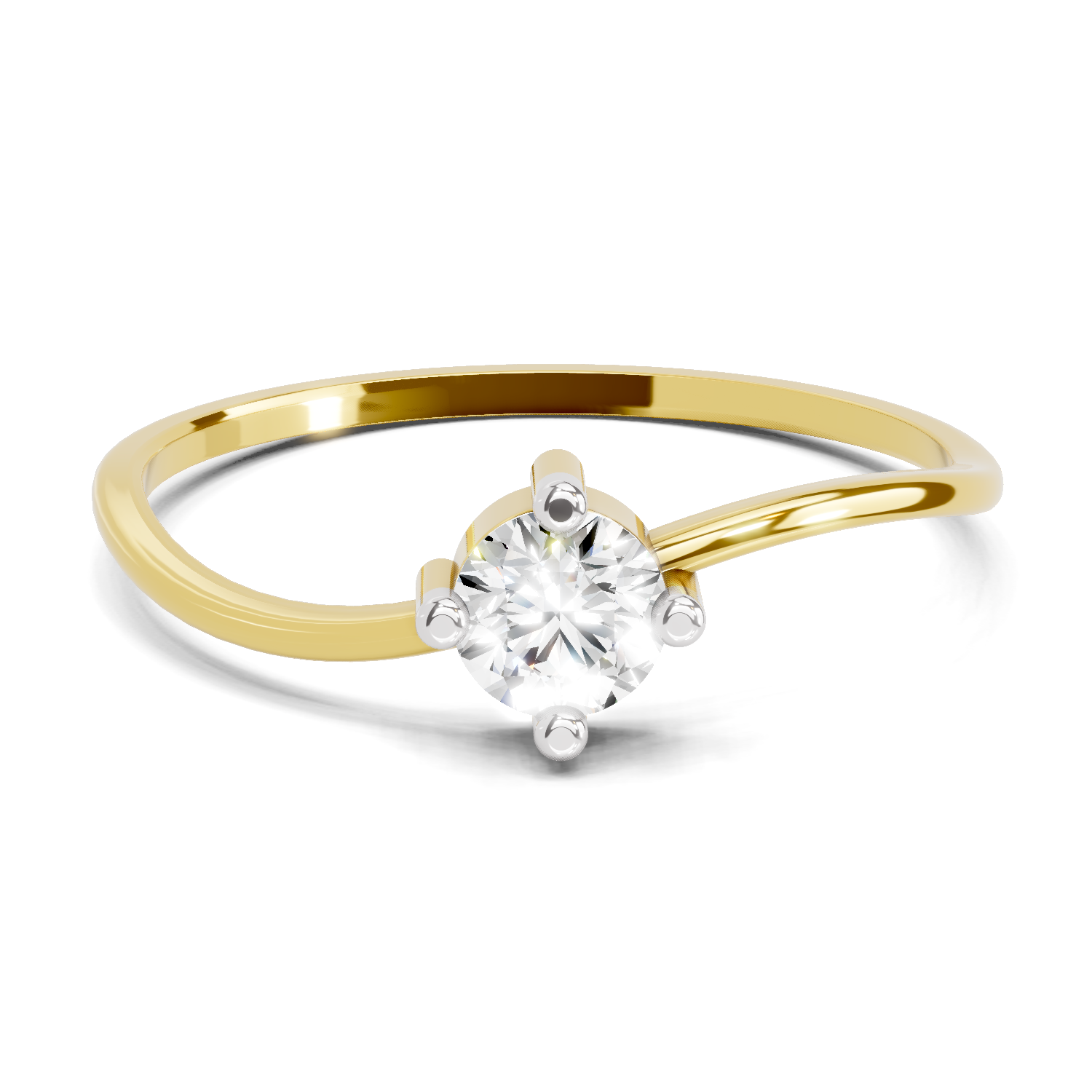 0.25 Carat Solitaire Lab Grown Diamond Ring In 14K Gold