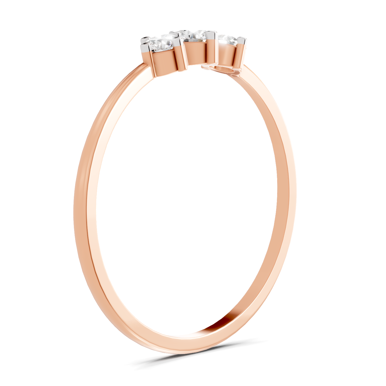 Sparkles Lab Grown Diamond 0.24 Carat 3 Stone Ring| 14K Rose Gold
