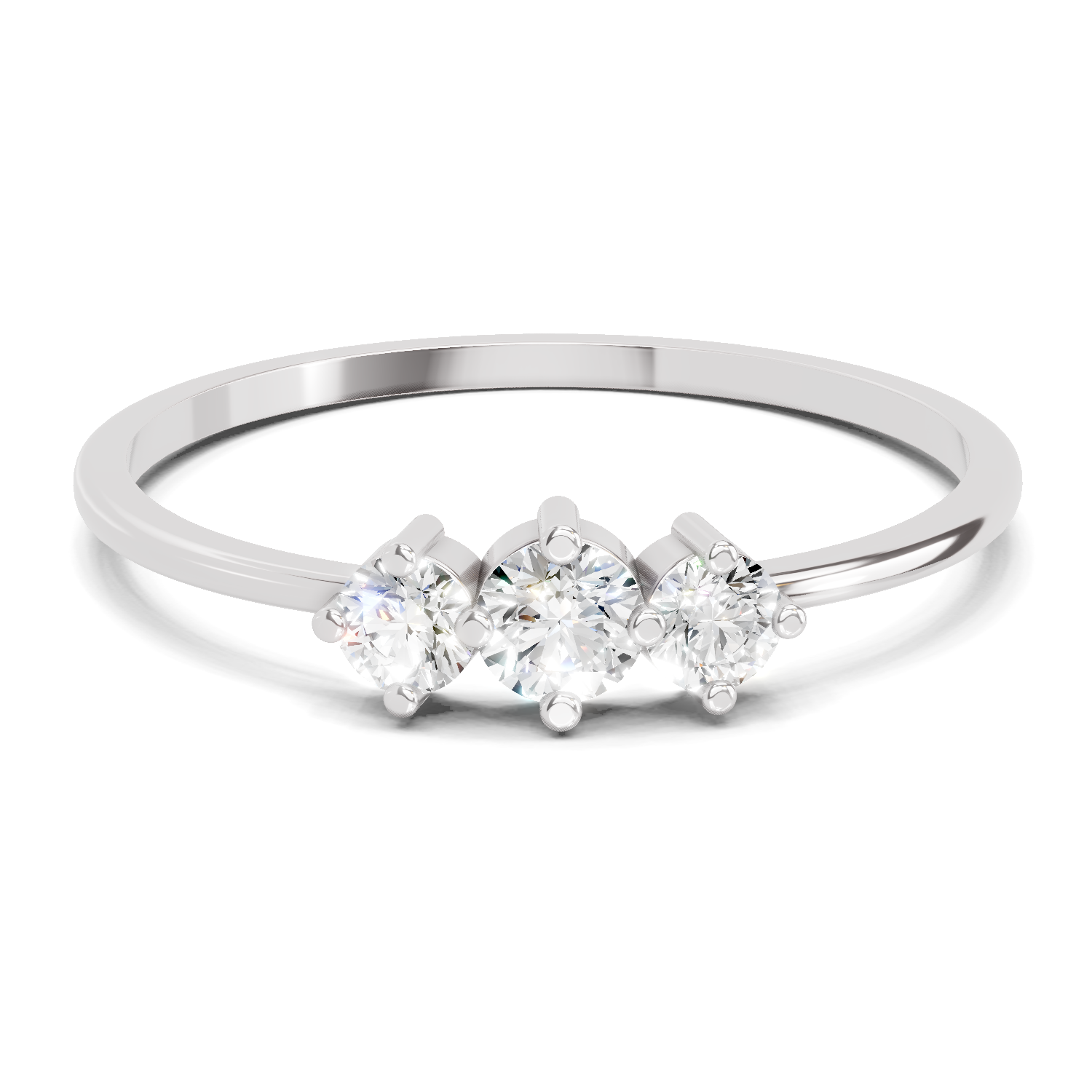 Sparkles Lab Grown Diamond 0.24 Carat 3 Stone Ring| 14K White Gold