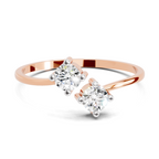 Sparkles Lab Grown Diamond 0.29 Carat Eternal Duo Diamond Engagement Ring | 14K Rose Gold
