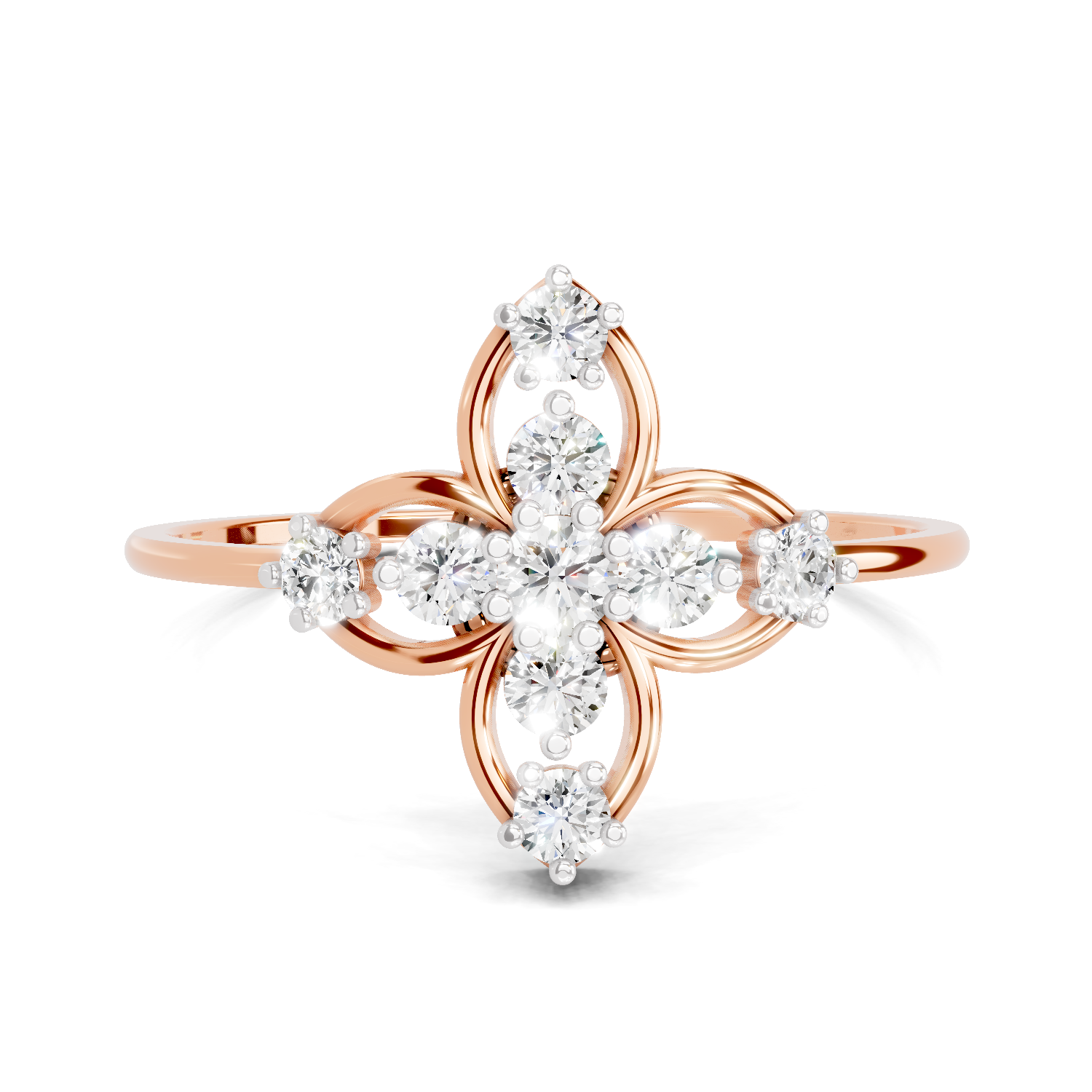 Sparkles Lab Grown Diamond 0.31 Four Petal Ring| 14K Rose Gold