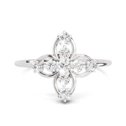 Sparkles Lab Grown Diamond 0.31 Four Petal Ring| 14K White Gold