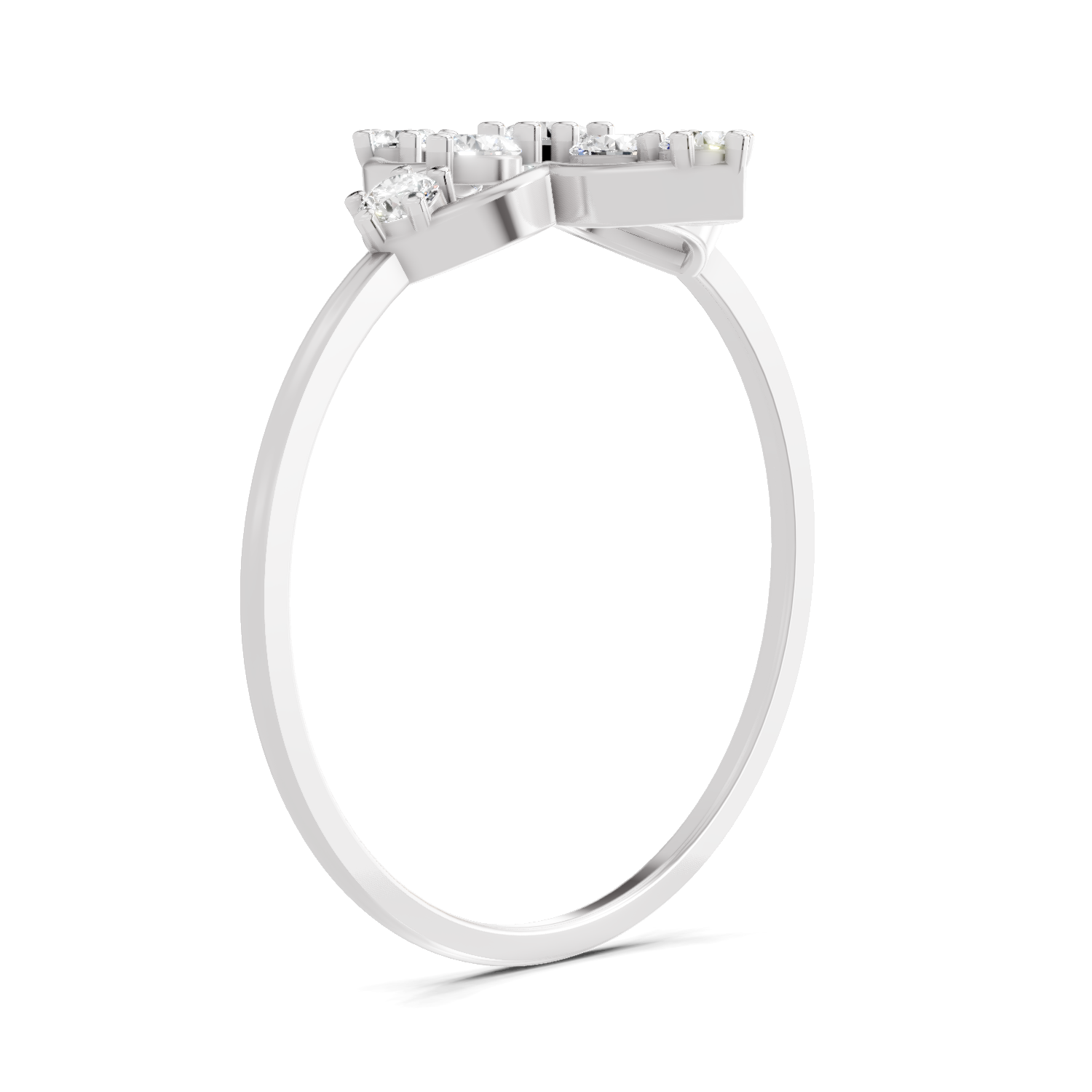 Sparkles Lab Grown Diamond 0.31 Four Petal Ring| 14K White Gold