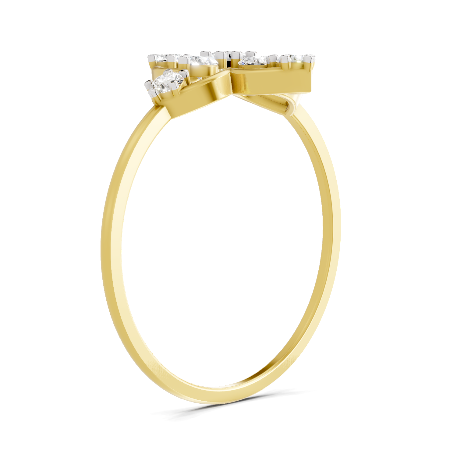 Sparkles Lab Grown Diamond 0.31 Four Petal Ring| 14K Yellow Gold