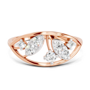 Sparkles Lab Grown Diamond 0.3 Leaf Whisper Ring| 14K Rose Gold