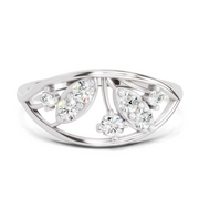 Sparkles Lab Grown Diamond 0.3 Leaf Whisper Ring| 14K White Gold