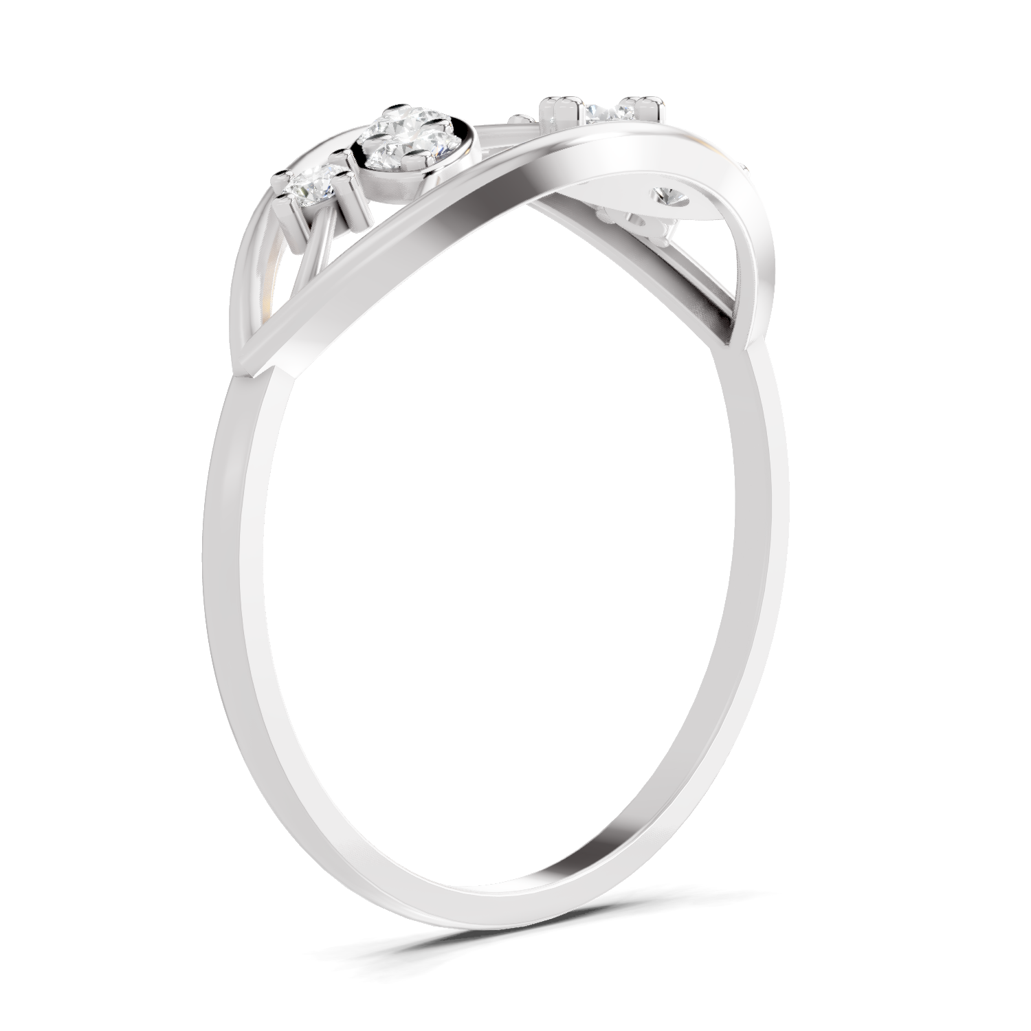 Sparkles Lab Grown Diamond 0.3 Leaf Whisper Ring| 14K White Gold