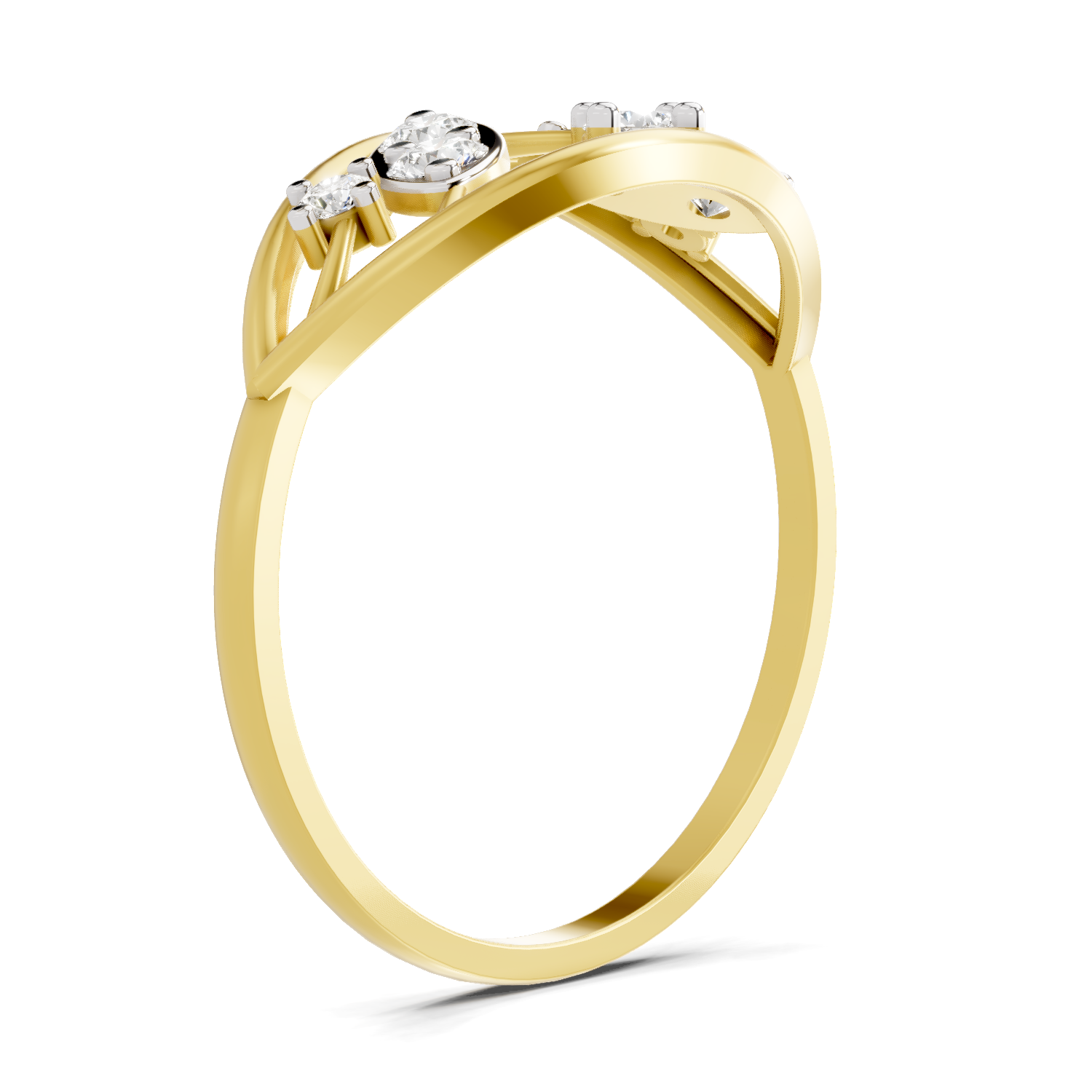Sparkles Lab Grown Diamond 0.3 Leaf Whisper Ring| 14K Yellow Gold