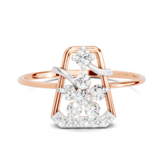 Sparkles Lab Grown Diamond 0.3 Dazzle Bloom Ring| 14K Rose Gold