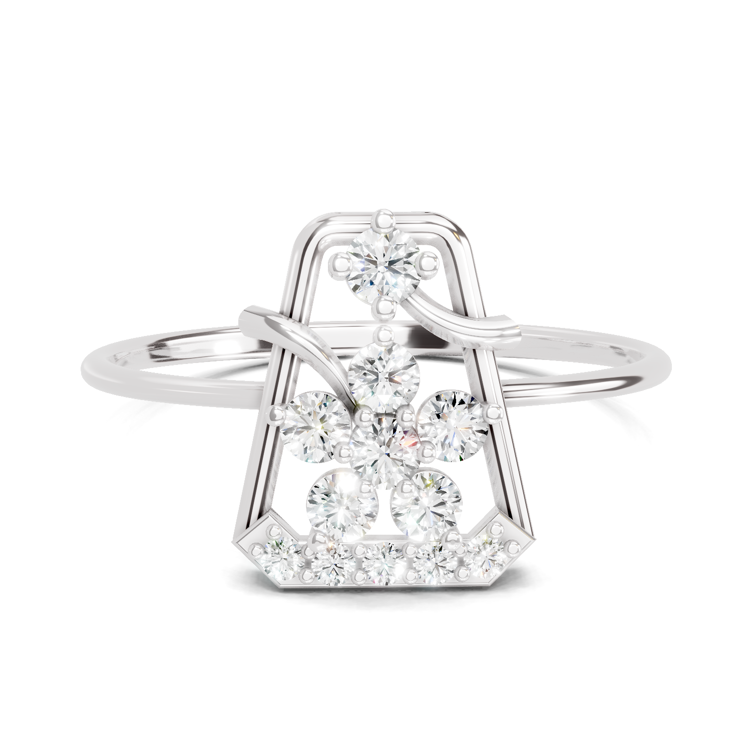 Sparkles Lab Grown Diamond 0.3 Dazzle Bloom Ring| 14K White Gold