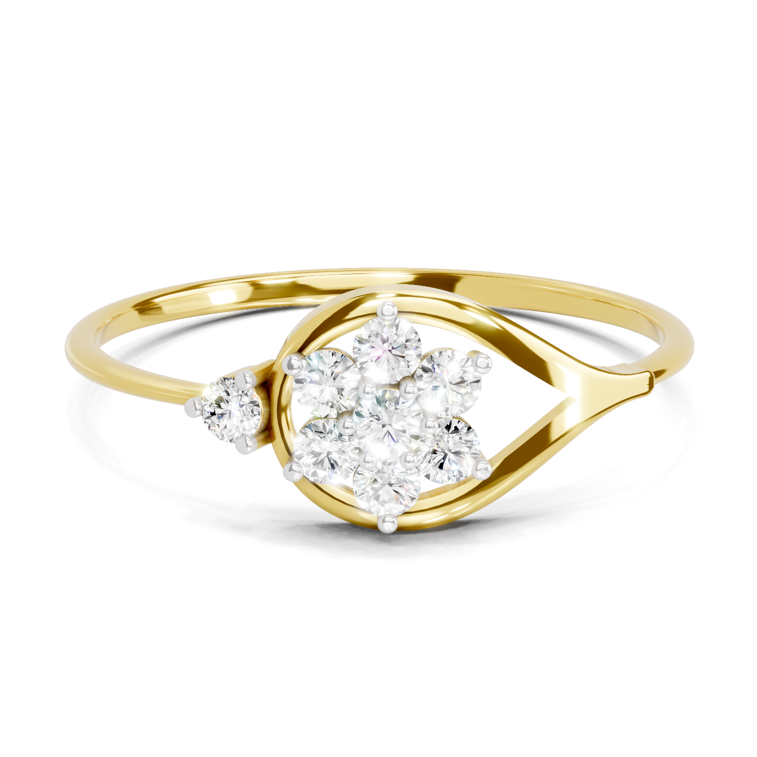 Sparkles Lab Grown Diamond 0.2 Cluster Ring| 14K Yellow Gold