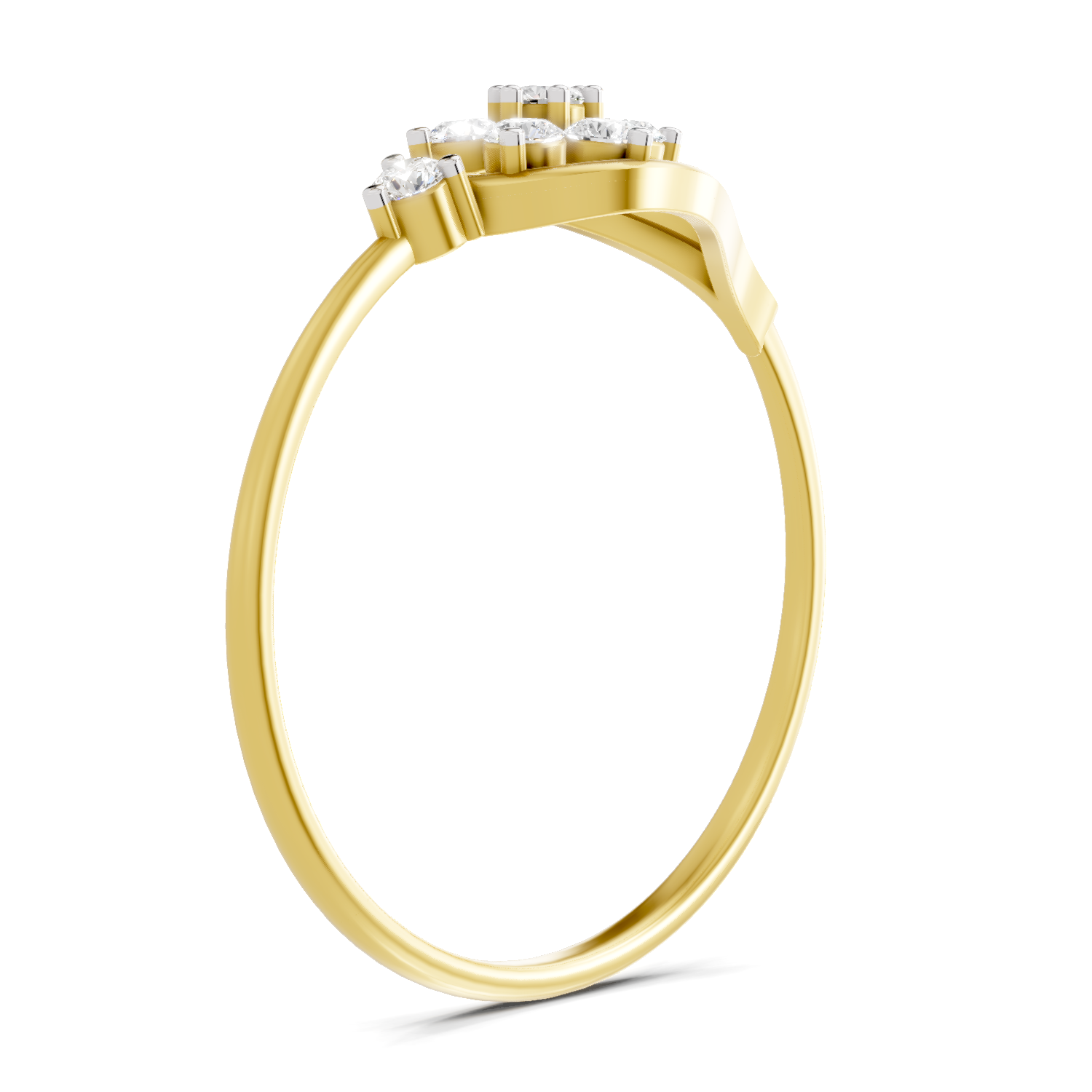 Sparkles Lab Grown Diamond 0.2 Cluster Ring| 14K Yellow Gold