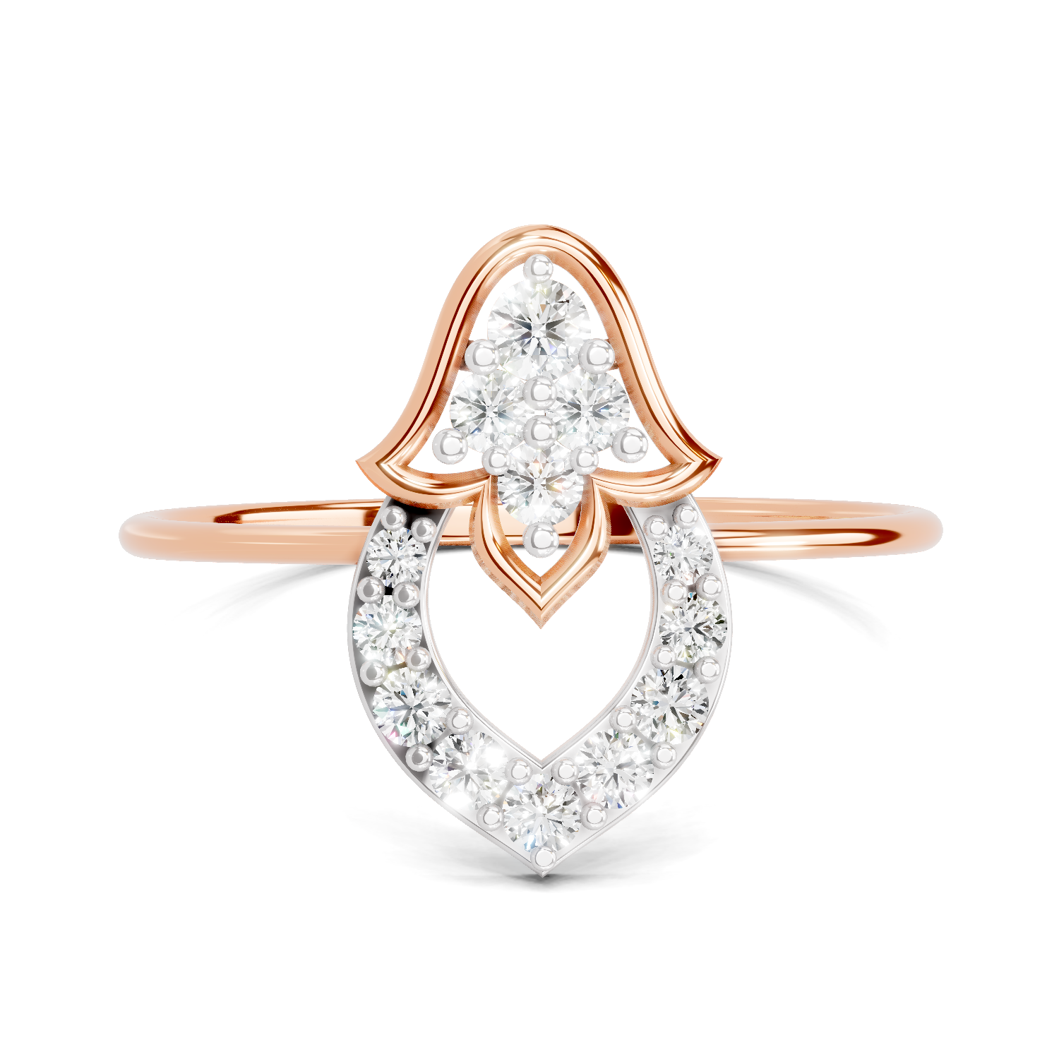 Sparkles Lab Grown Diamond 0.25 Carat Lotus Diamond Ring| 14K Rose Gold