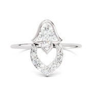 Sparkles Lab Grown Diamond 0.25 Carat Lotus Diamond Ring| 14K White Gold