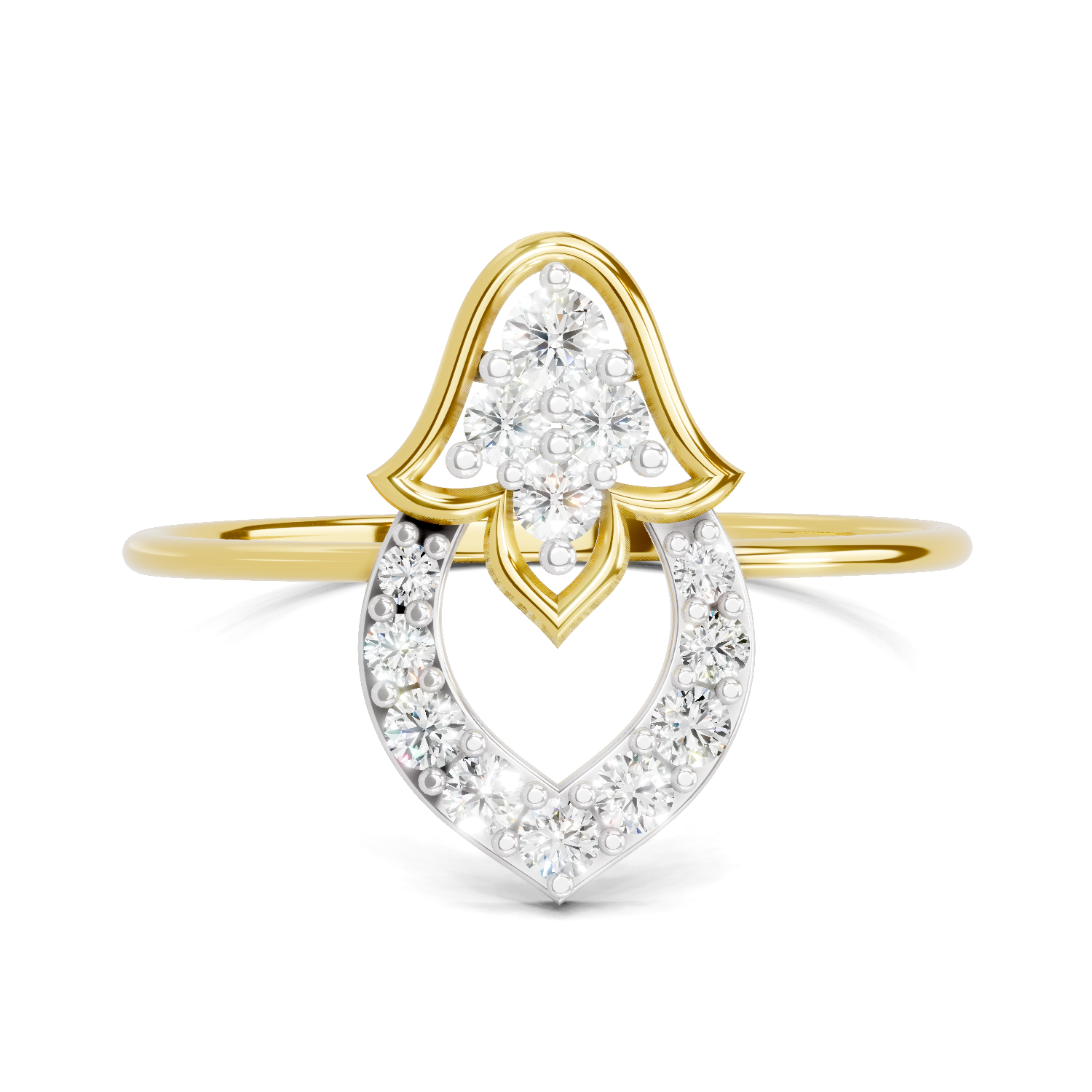 Sparkles Lab Grown Diamond 0.25 Carat Lotus Diamond Ring| 14K Yellow Gold