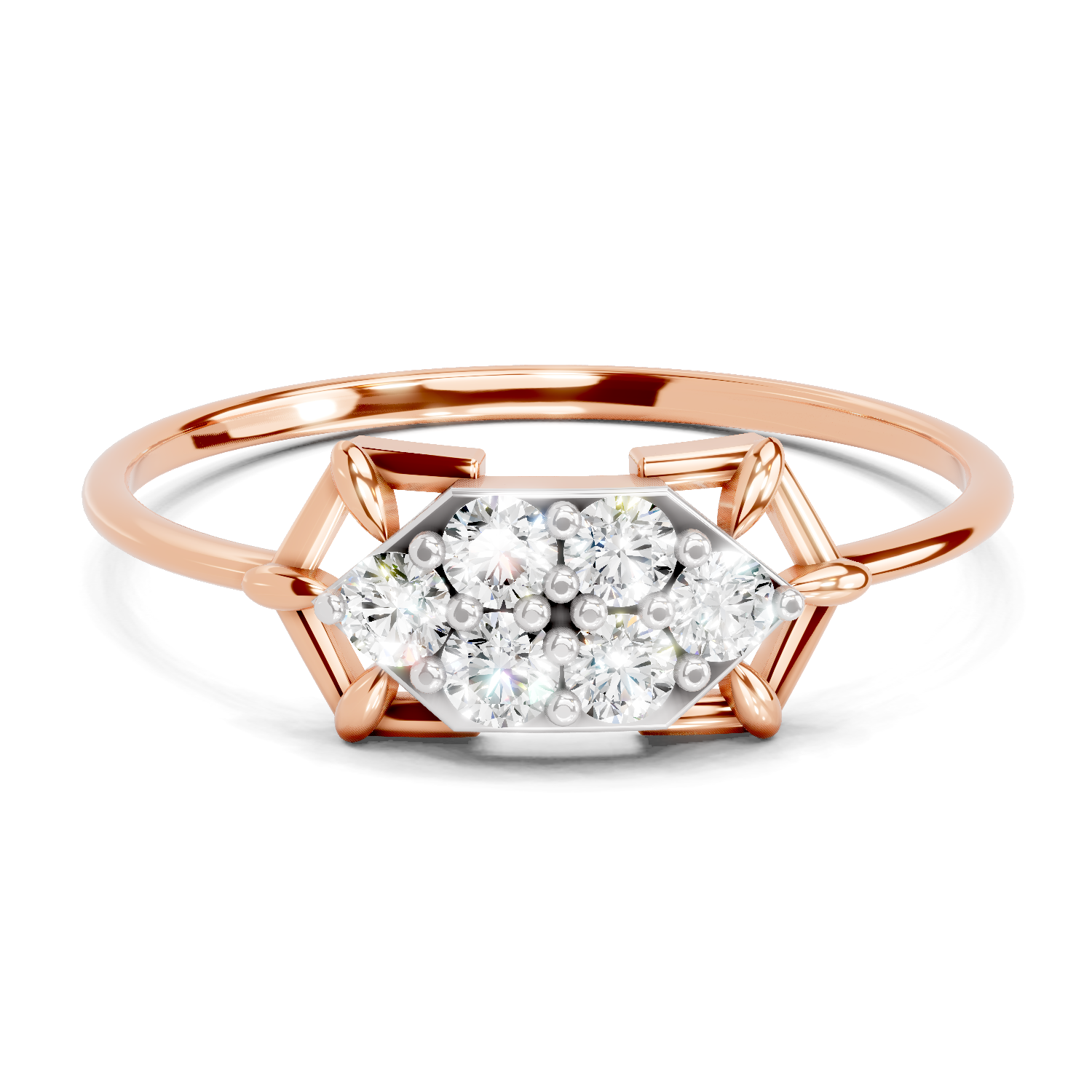 Sparkles Lab Grown Diamond 0.23 Carat Cluster Diamond Ring| 14K Rose Gold