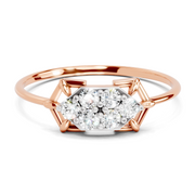 Sparkles Lab Grown Diamond 0.23 Carat Cluster Diamond Ring| 14K Rose Gold