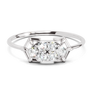 Sparkles Lab Grown Diamond 0.23 Carat Cluster Diamond Ring| 14K White Gold