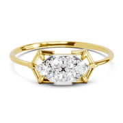 Sparkles Lab Grown Diamond 0.23 Carat Cluster Diamond Ring| 14K Yellow Gold