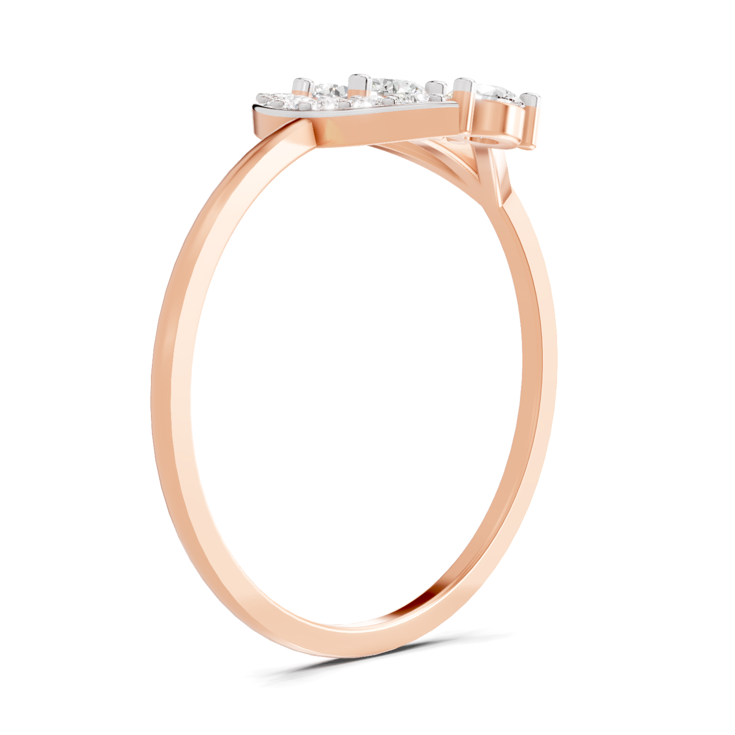 Sparkles Lab Grown Diamond 0.3 Carat Arc Three Stone Diamond Ring| 14K Rose Gold
