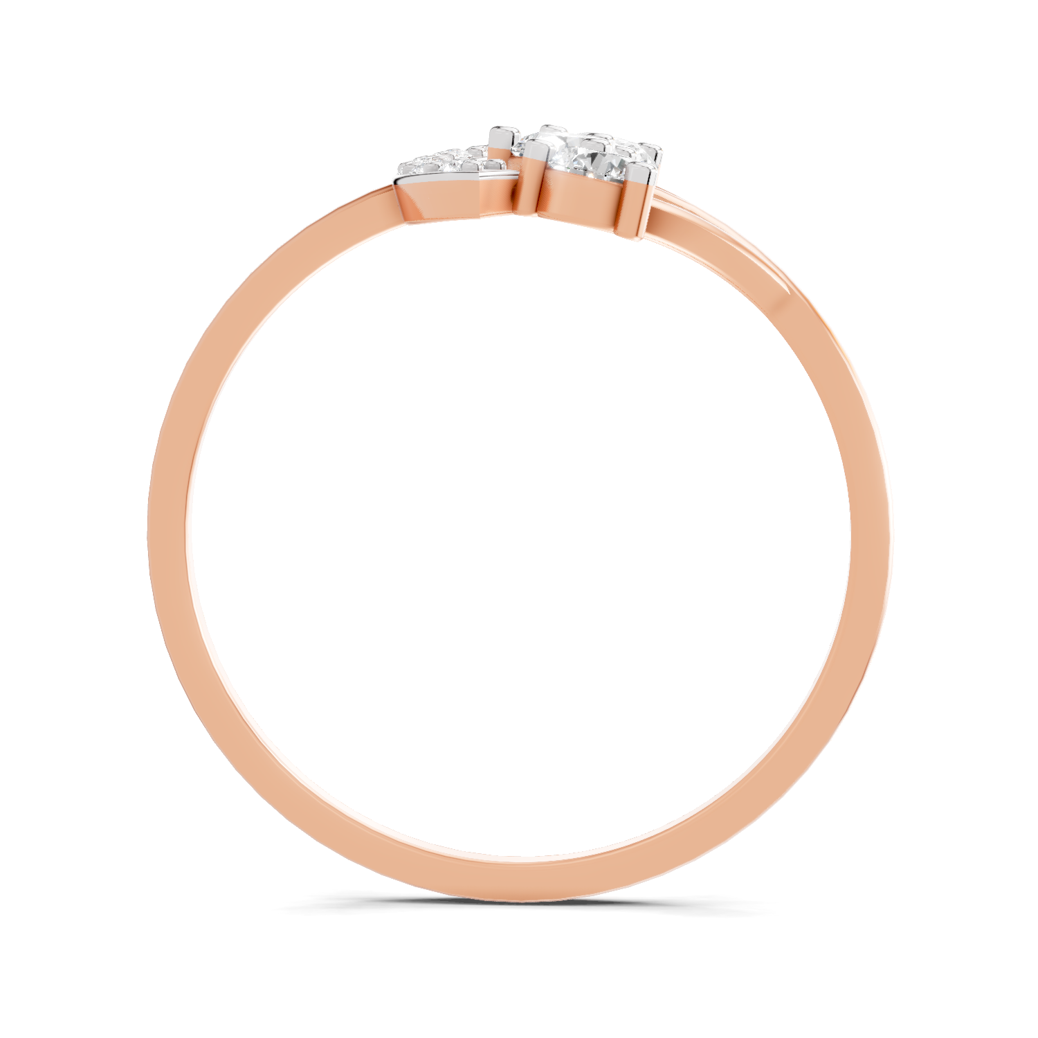 Sparkles Lab Grown Diamond 0.3 Carat Arc Three Stone Diamond Ring| 14K Rose Gold