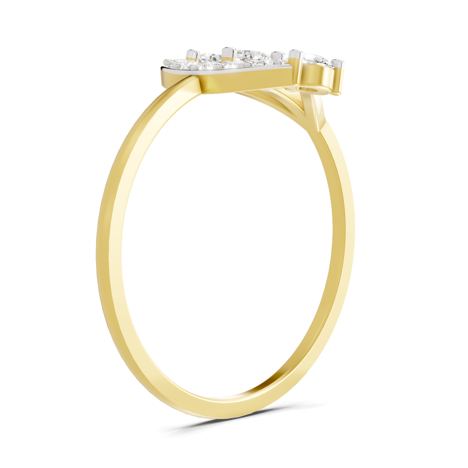 Sparkles Lab Grown Diamond 0.3 Carat Arc Three Stone Diamond Ring| 14K Yellow Gold