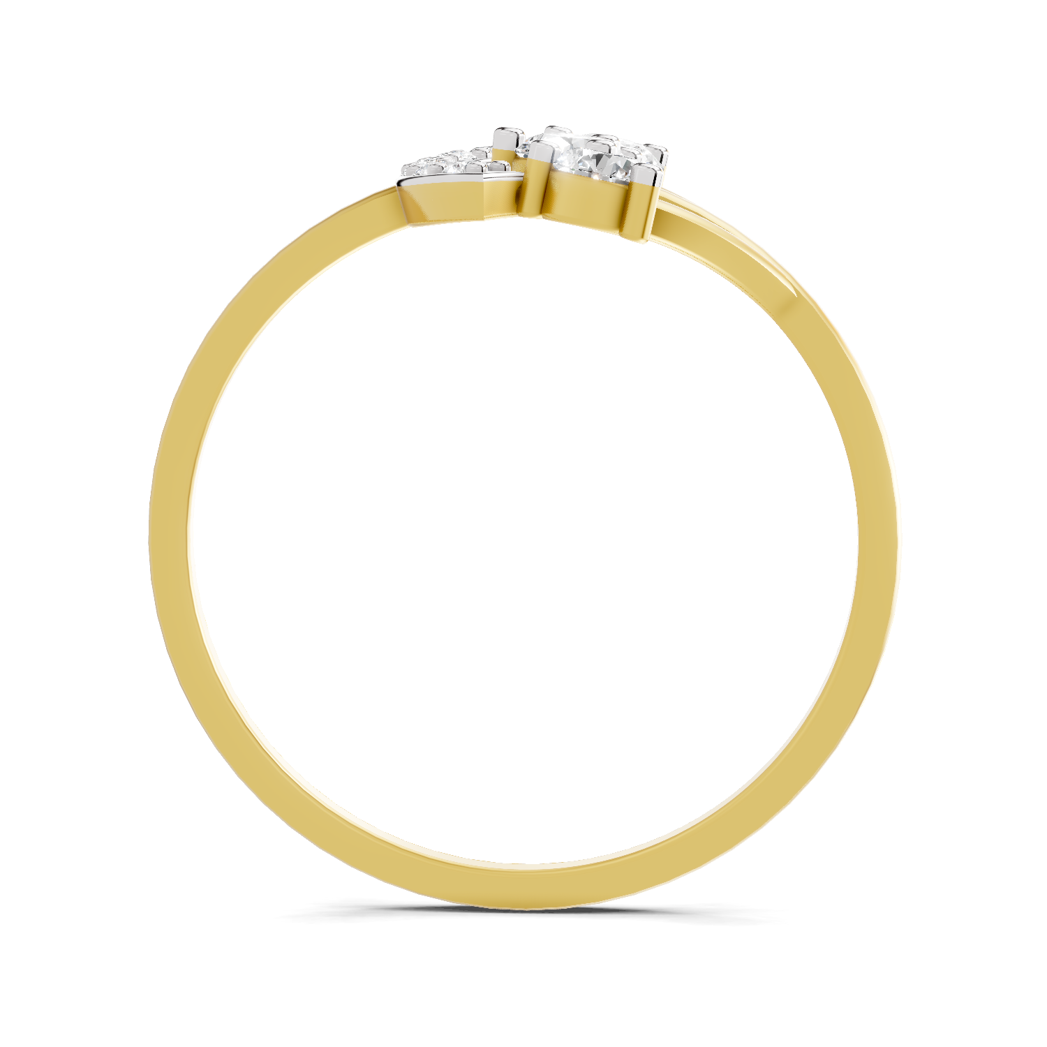 Sparkles Lab Grown Diamond 0.3 Carat Arc Three Stone Diamond Ring| 14K Yellow Gold