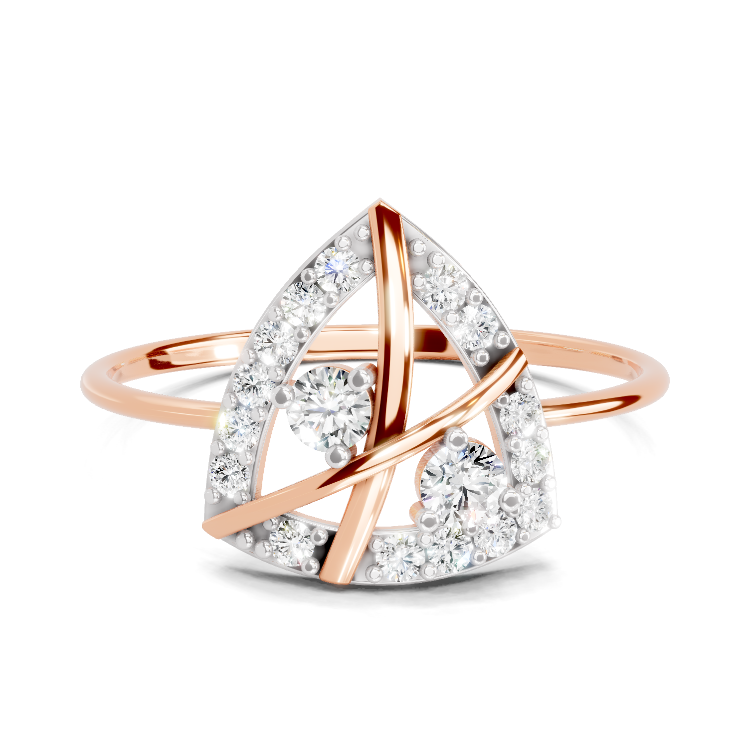 Sparkles Lab Grown Diamond 0.29 Carat Cluster Diamond Ring| 14K Rose Gold