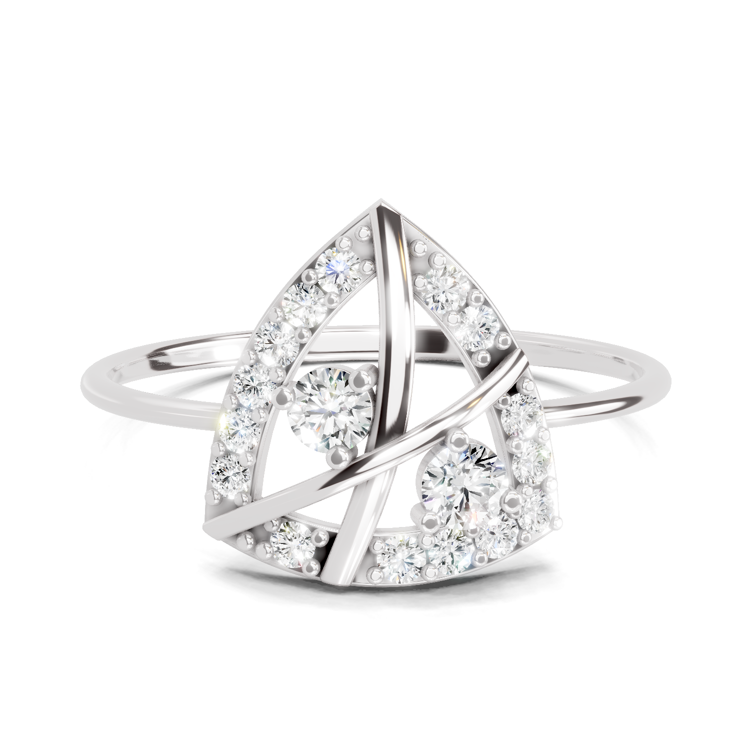 Sparkles Lab Grown Diamond 0.29 Carat Cluster Diamond Ring| 14K White Gold