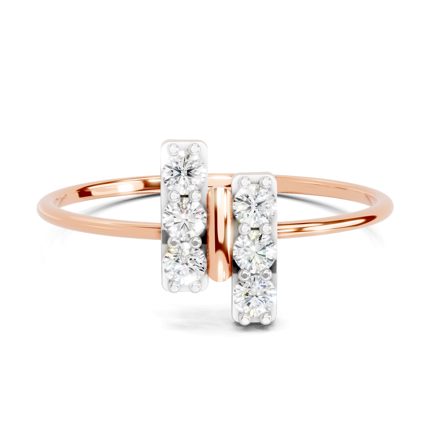 Sparkles Lab Grown Diamond 0.17 Carat Parallel Grace Ring| 14K Rose Gold