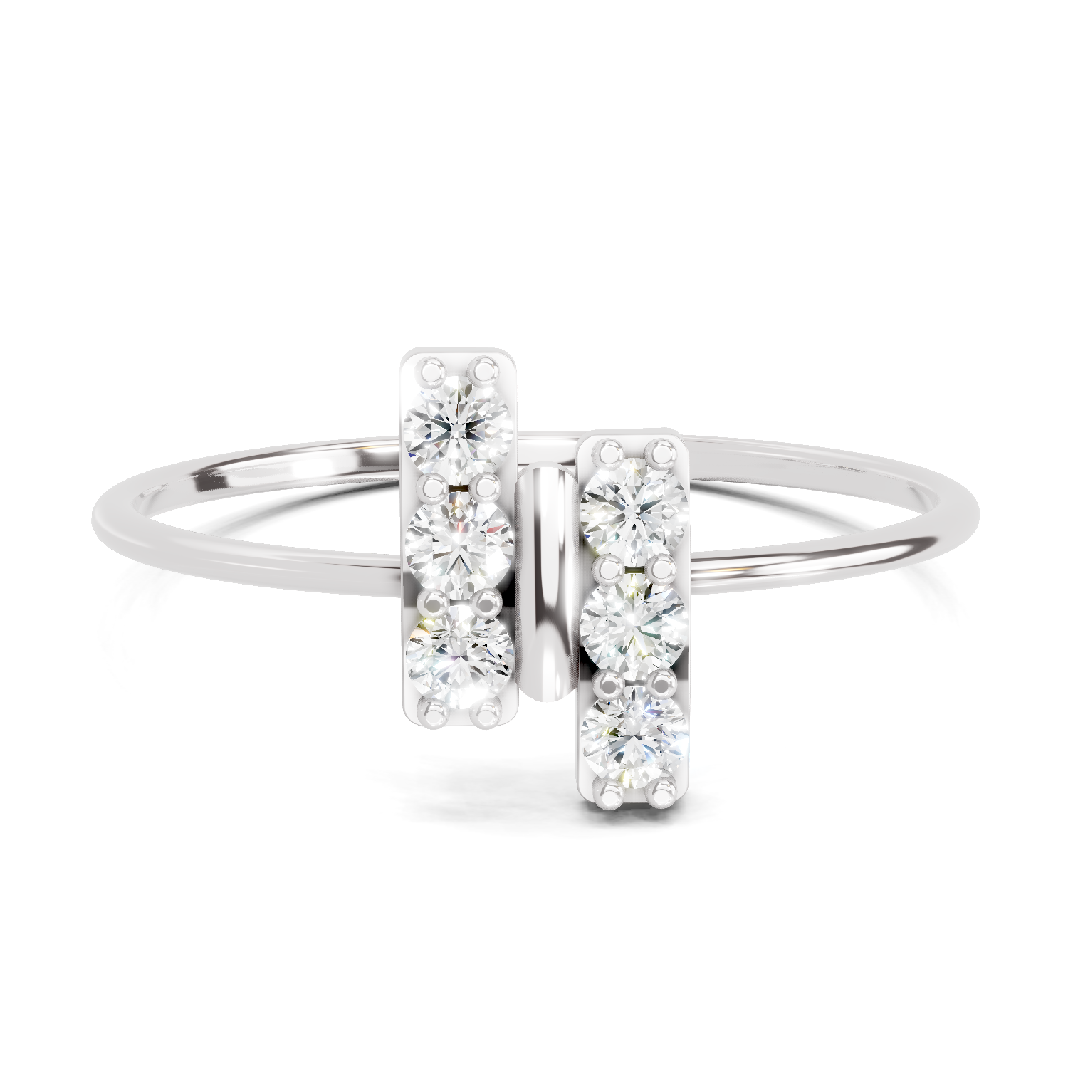 Sparkles Lab Grown Diamond 0.17 Carat Parallel Grace Ring| 14K White Gold