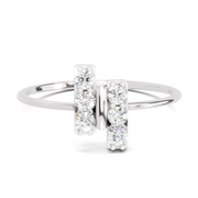 Sparkles Lab Grown Diamond 0.17 Carat Parallel Grace Ring| 14K White Gold
