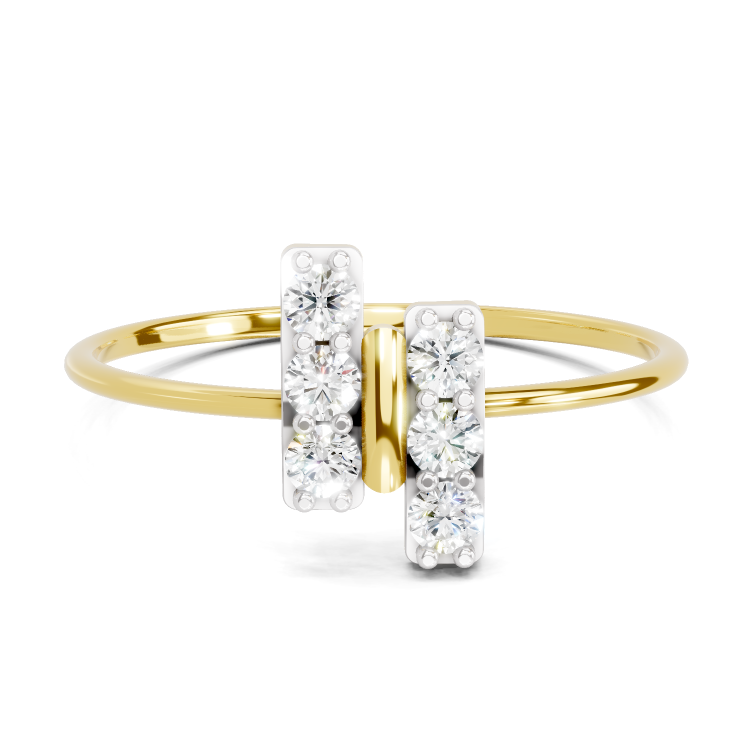 Sparkles Lab Grown Diamond 0.17 Carat Parallel Grace Ring| 14K Yellow Gold