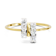 Sparkles Lab Grown Diamond 0.17 Carat Parallel Grace Ring| 14K Yellow Gold
