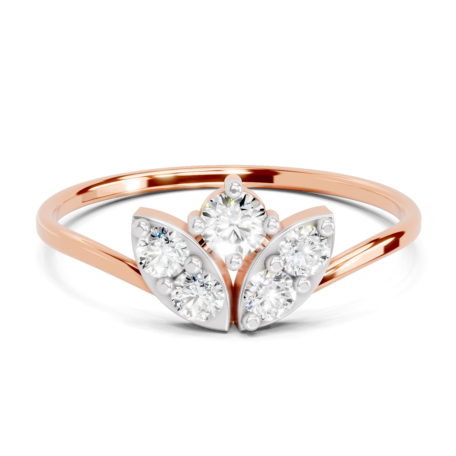 Sparkles Lab Grown Diamond 0.31 Carat Floral Grace Ring| 14K Rose Gold