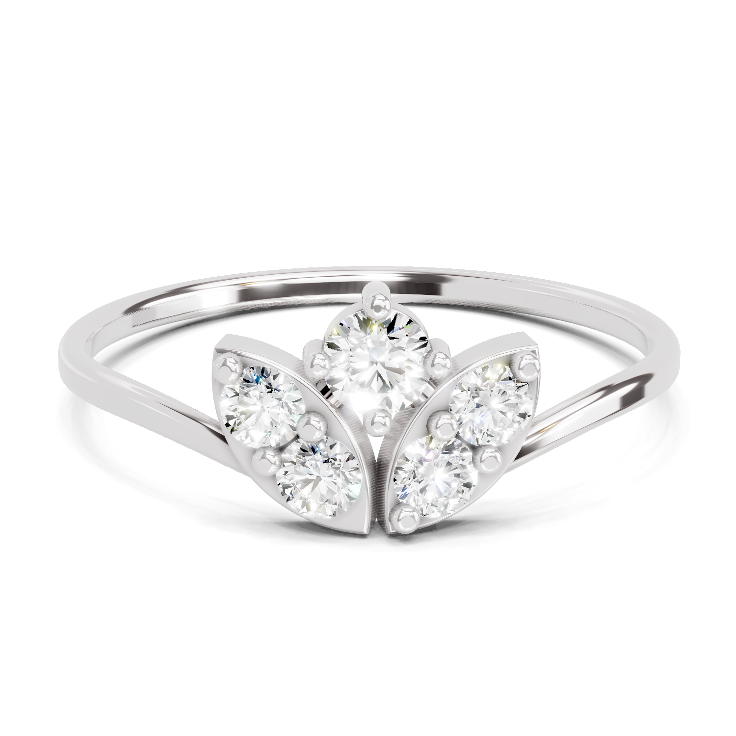 Sparkles Lab Grown Diamond 0.31 Carat Floral Grace Ring| 14K White Gold