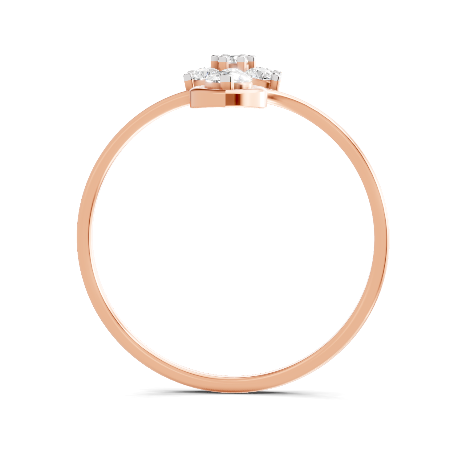 Sparkles Lab Grown Diamond 0.24 V-Shaped Floral Halo Ring| 14K Rose Gold