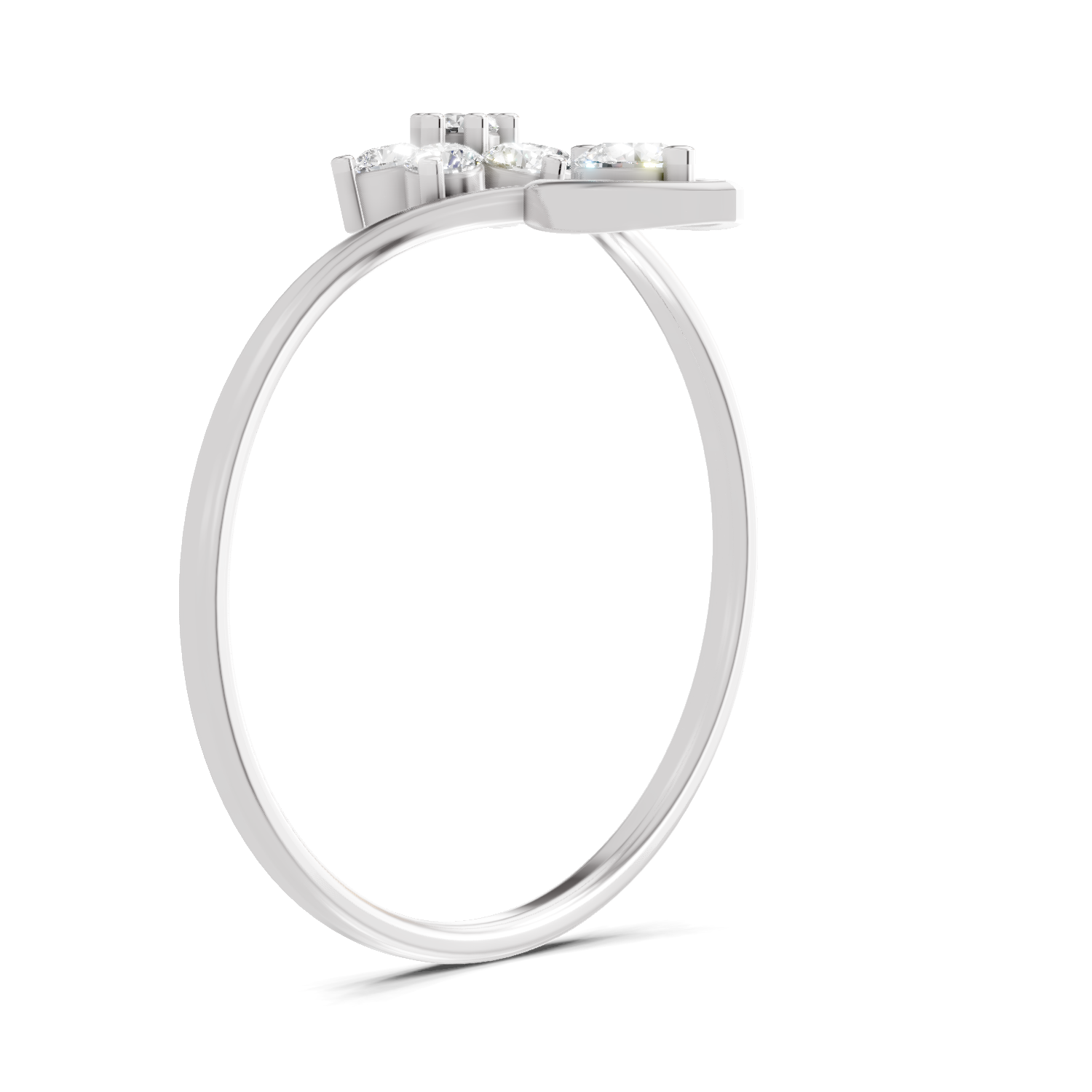 Sparkles Lab Grown Diamond 0.24 V-Shaped Floral Halo Ring| 14K White Gold