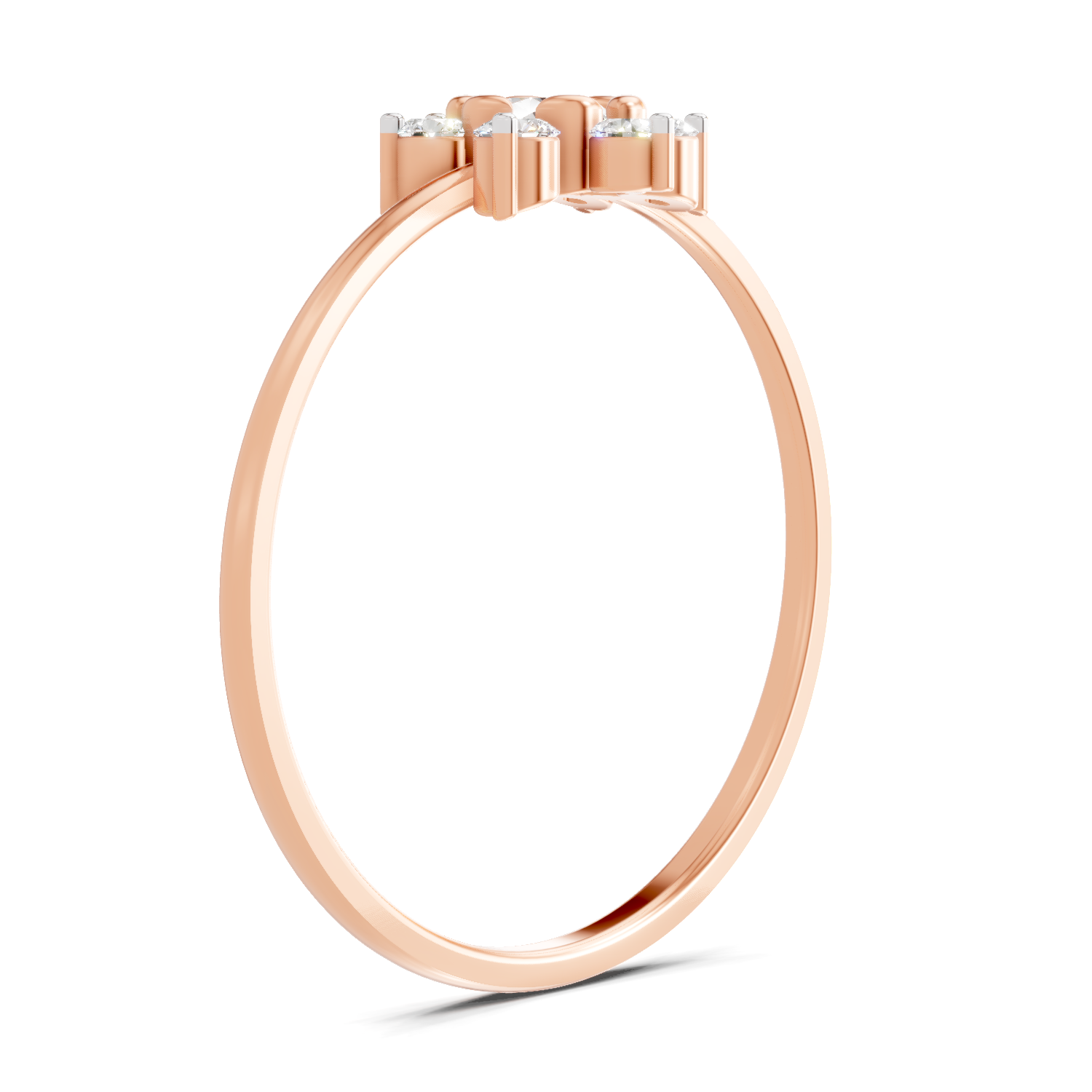 Sparkles Lab Grown Diamond 0.24 Snowflake Cluster Ring| 14K Rose Gold