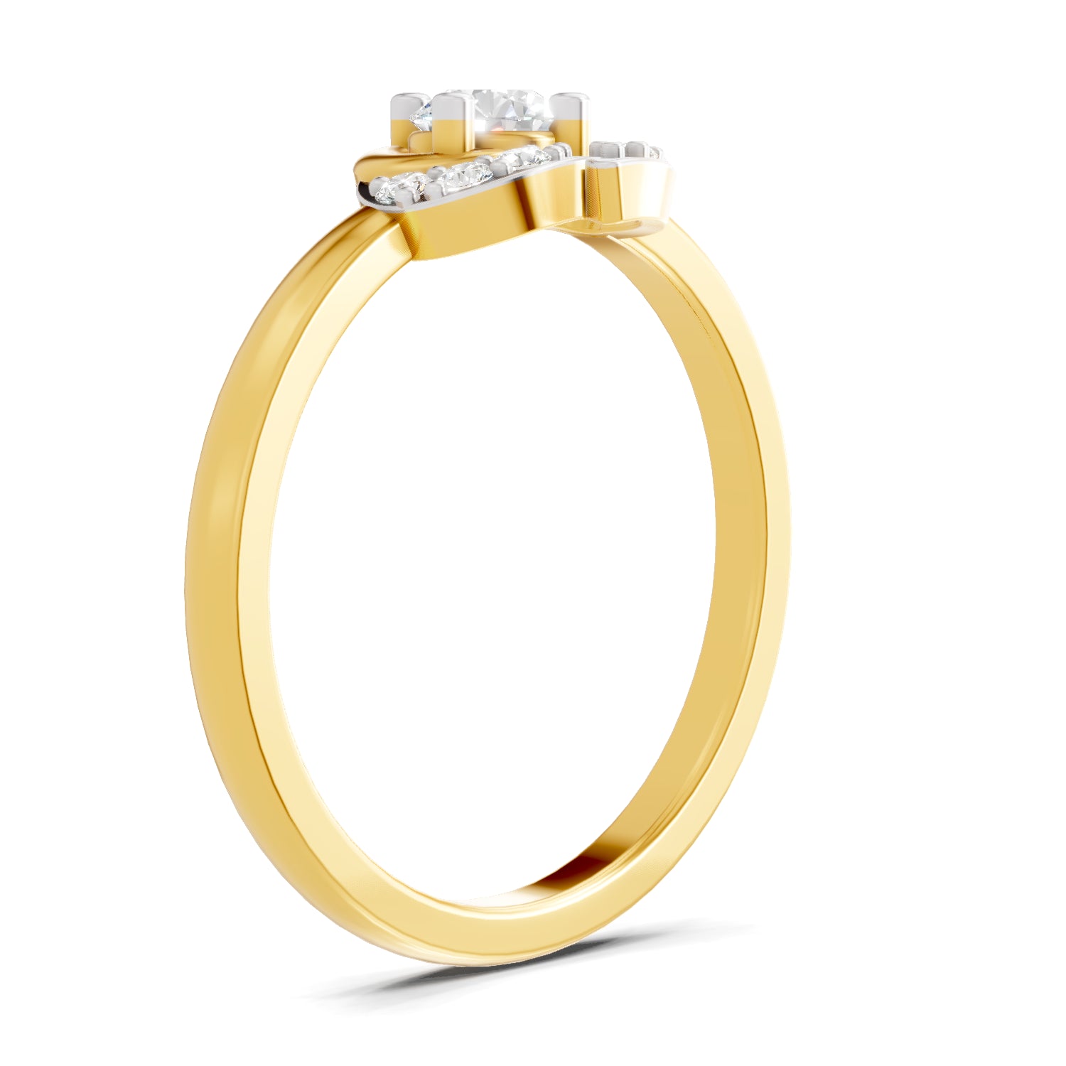 0.25 Carat  | 925 Sterling Silver Gold Plated Fashion Ring