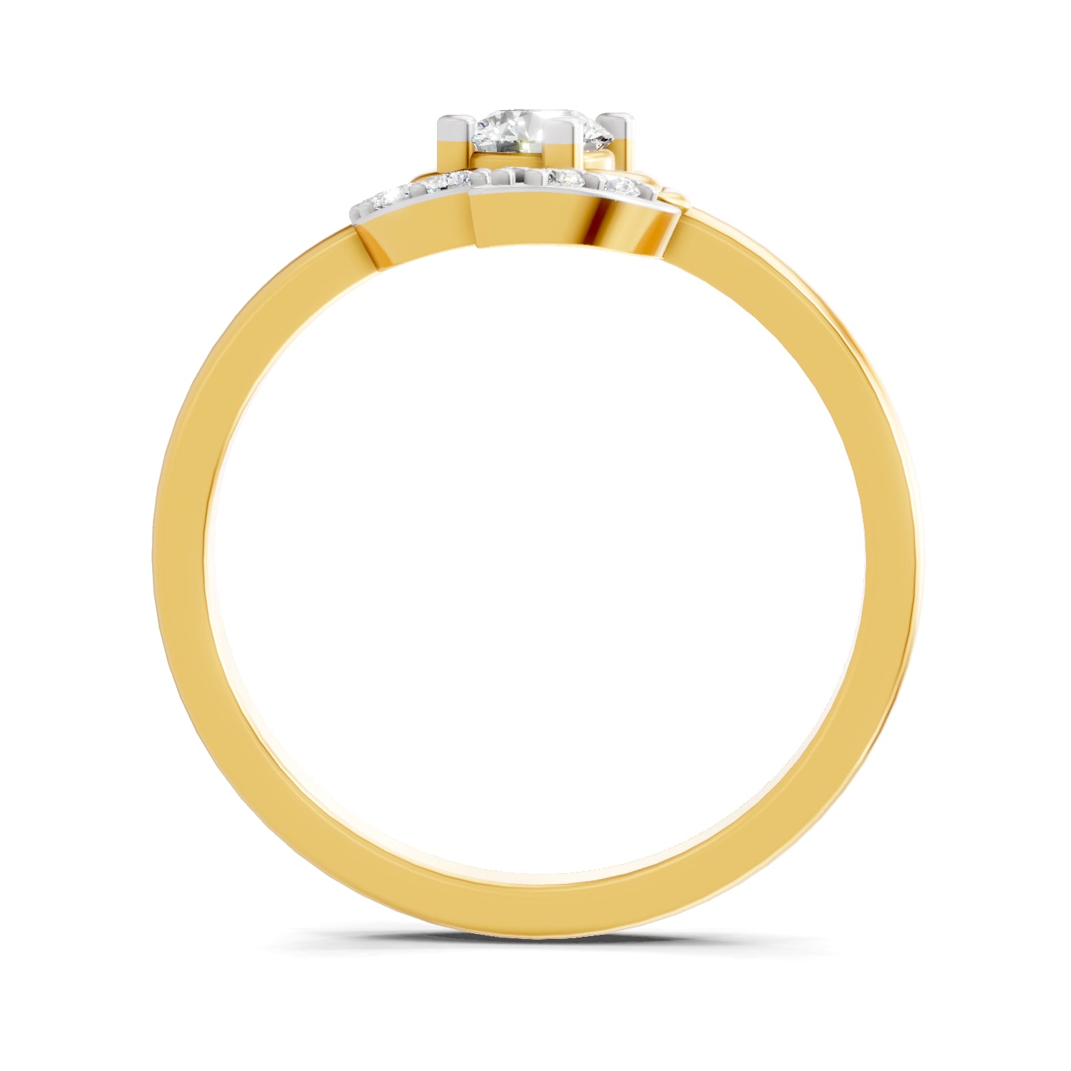 0.25 Carat  | 925 Sterling Silver Gold Plated Fashion Ring